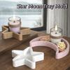 Non-Stick Moon Tray Silicone Mold Soft High Temperature Resistance Plaster Molds DIY Candlestick Mold Party Decoration