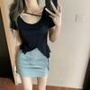 T Shirt Women Summer Oversize V Neck Casual Top With Embroidery For Daily Wear