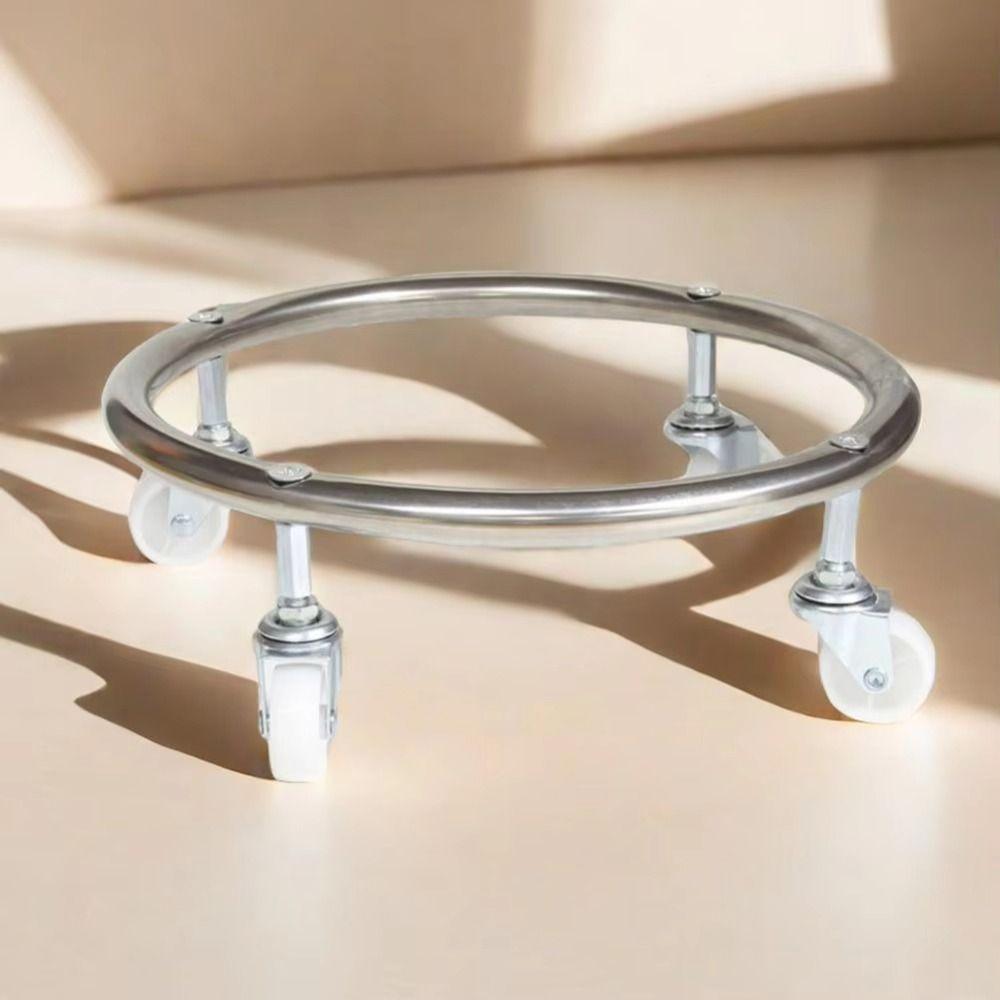 Edelstahl Zylinder Gasflasche Mobiler Halter Bewegliche Räder Gastankhalter Lagerungszubehör