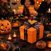 Festliches Dekoratives Stoffband Halloween-Band, 5 Yards 5/8" Kürbis Spinnennetz Aufdruck für Geschenkverpackung Verpackung, DIY Kranz Schleife Bastelarbeiten,
