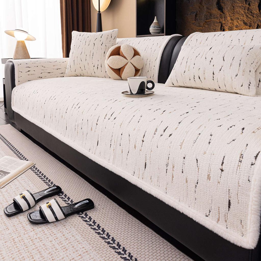 Soft and Sticky Sofa Cover Anti Slip Straight Row One-piece Laying Sofa Cushion Cover Skin Friendly Suitable for All Seasons