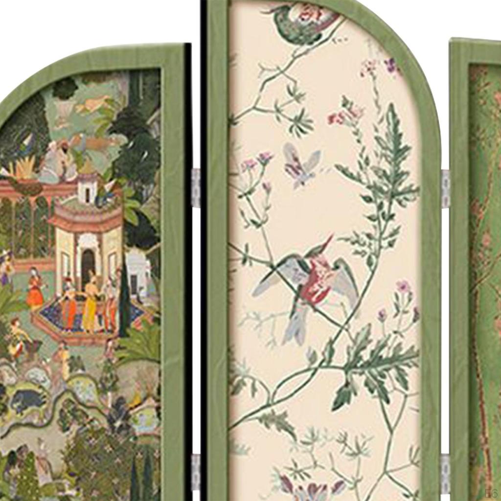 Mini Folding Screen 3 Panel Divider Ornament Desk Decorative for Living Room Decor