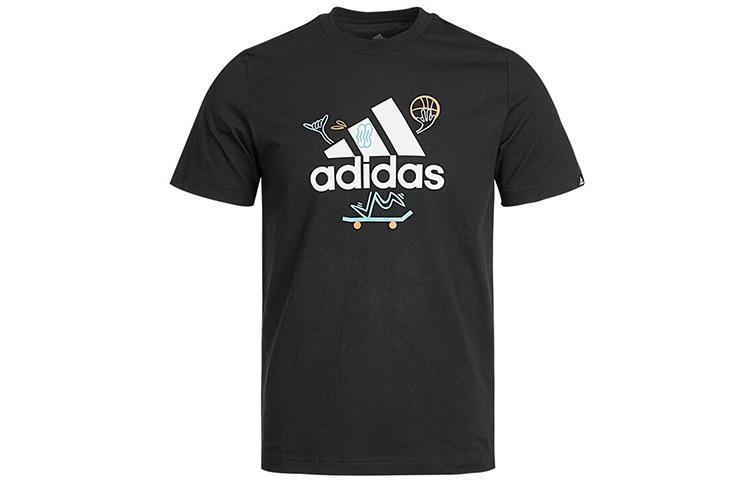 

Adidas T Shirts Men s Black Crew Neck Moderate Straight Fit GL3709 S
