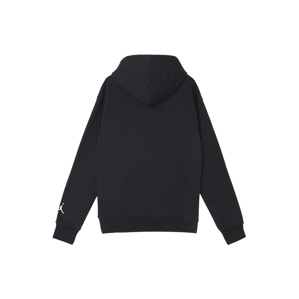 Jordan Pattern Print Solid Hooded Pullover Long-Sleeve Sweatshirt Men Tops Black FD0569-010