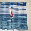 Tende per Finestra Vela Onde del Mare Blu Tende per Finestra Camera da Letto Soggiorno Tende Decorative per Cucina Tende a Rullo