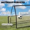 Portable Football Rebound Net 2-in-1, Double-Sided, with Carry Bag and Ground Stakes, 200x94x122/52cm, Black
