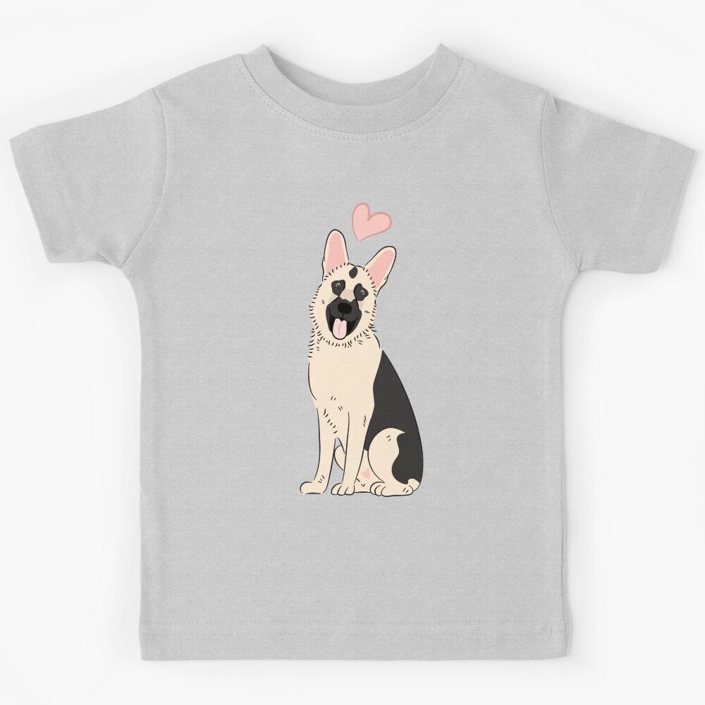 LOVE Black and Cream German Shepherd Kids T-Shirt 160