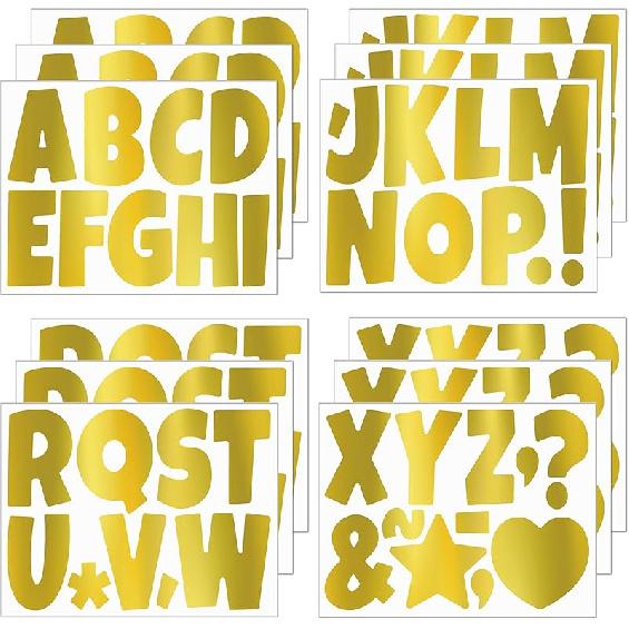 117 Pcs Bulletin Board Letters Large Letter Stickers 4 Inch Self Adhesive Vinyl Waterproof Alphabet Stickers for Poster Board Letters Mailbox