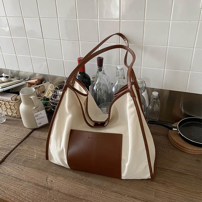 

Ленивая холщовая сумка женская новая повседневная с высоким чувством класса большая вместимость сумка через плечо сумка-тоут для студентки коричневый