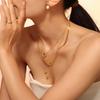 Delicate Collarbone Chain Heart-Shaped Hollow Inlaid Zircon Letter Pendant Necklace Stainless Steel Stackable For Girlfriend