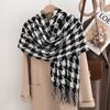 Luxury Houndstooth Winter Scarf Women Cashmere Warm Pashmina Foulard Female Shawls Wraps Thick Soft Bufanda Poncho Scarves