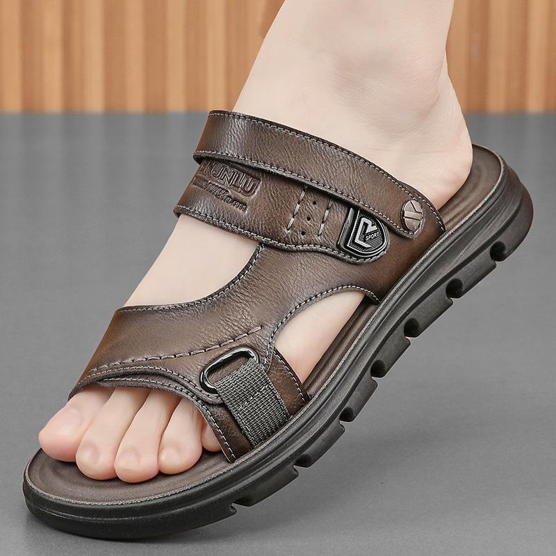 Sandals Men's 2025 Summer New Men's Simple Style Casual Wading Trend Soft Sole Dual-purpose Non-slip One-word Sandals