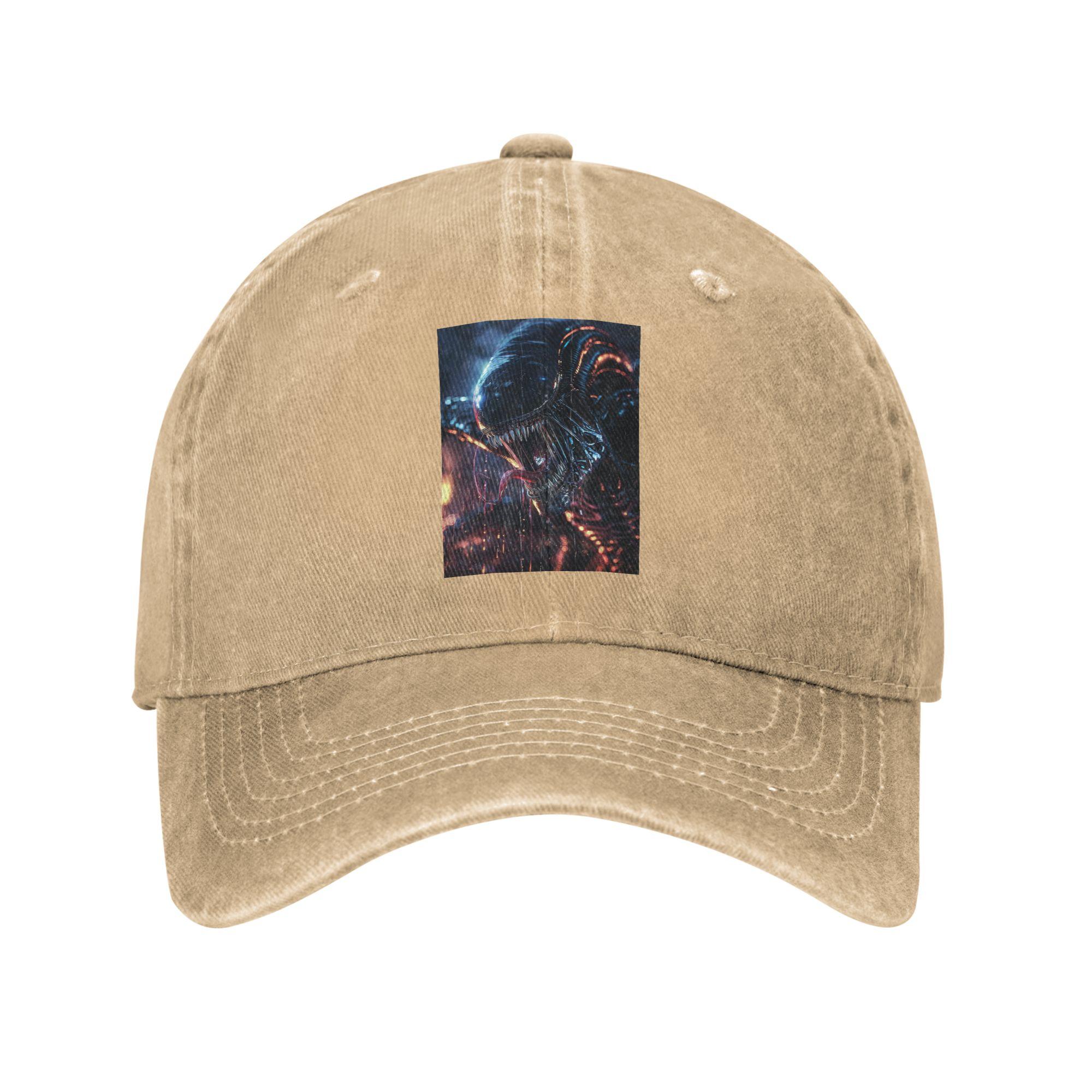 

Alien vs Predator Horror Science Fiction Comics Denim Cap Casual Baseball Caps Adjustable Hat Summer Unisex Baseball Hats One Size