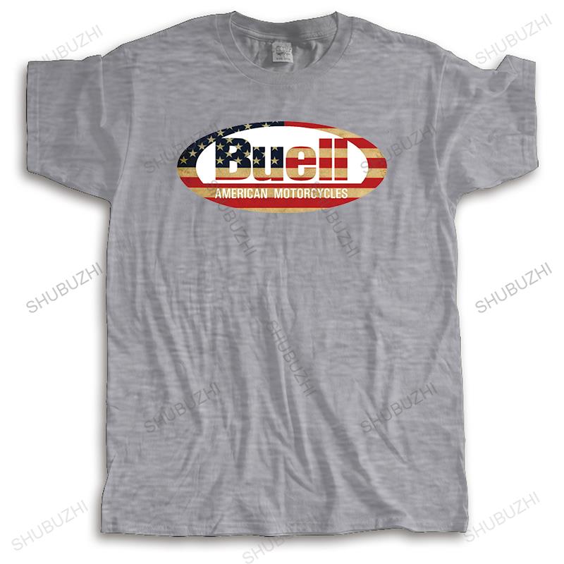 

mens brand t-shirt black new o-neck tshirt fashion short sleeve BUELL MOTORCYCLE New Cotton streetwear tee-shirt male tees 4XL