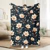 1pc Comfortable Floral Pattern Flannel Blanket- Soft, Printed Cooling Blanket for All Seasons- 100% Polyester- Perfect Gift for Family and Friends