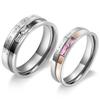 Korean Style Fashion Couple Rings - Diamond Inlaid Trendy Titanium Steel
