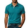 Mens Plus Size Fashion Turn Down Collar Short Sleeve Pocket Polo Shirt