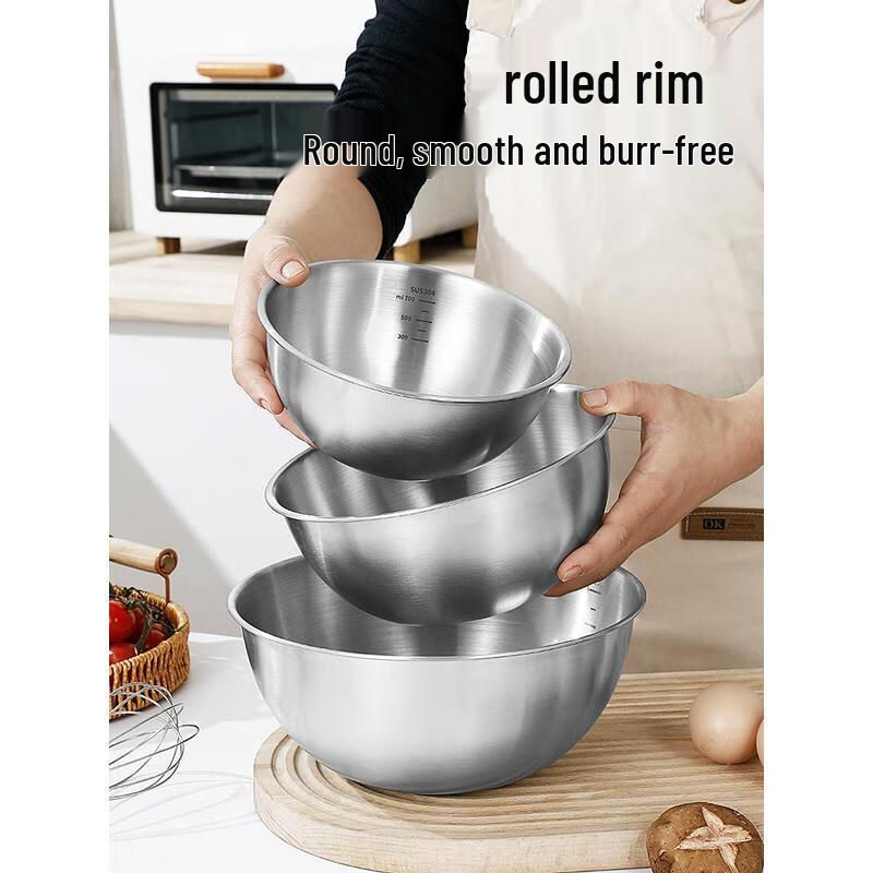 HANDUNYOU Lebensmittelqualität 304 Edelstahl Rührschüssel