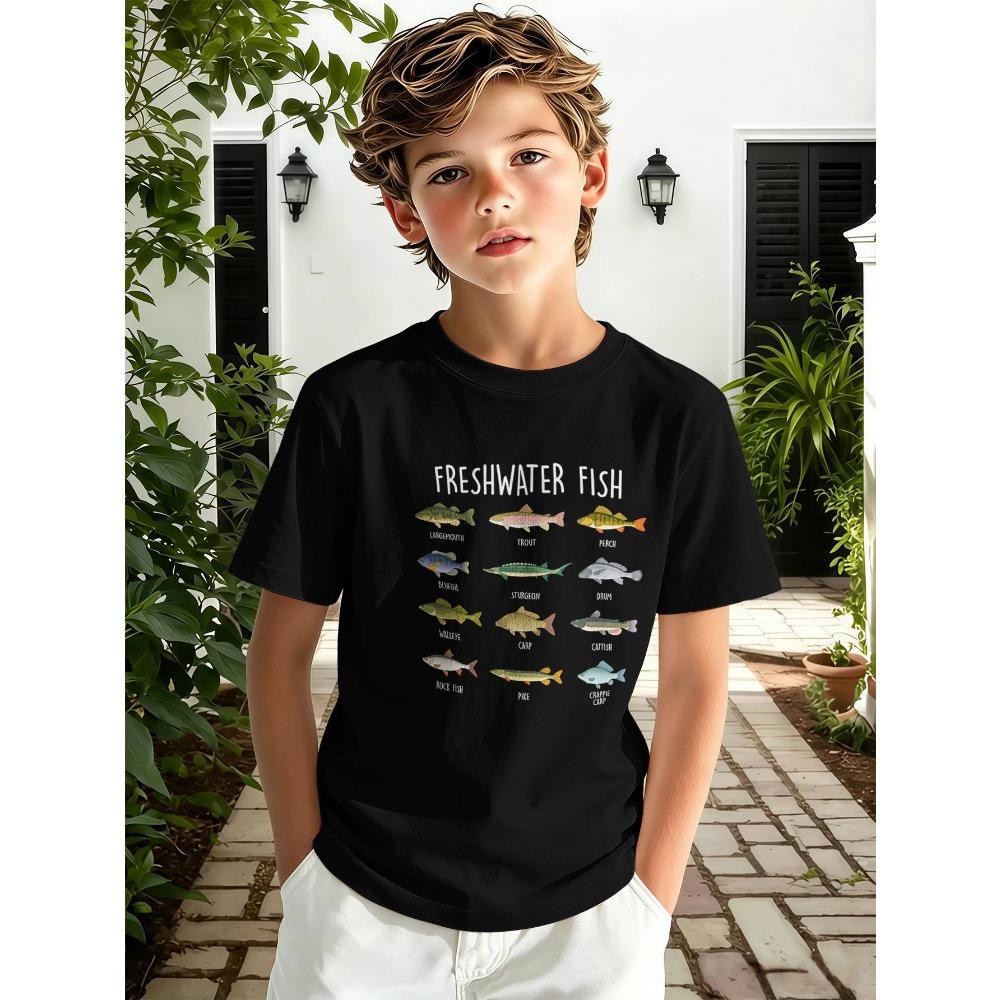 Summer Comfortable Fashionable Children's T-shirt Colorful Animal Printing Soft Comfortable Breathable Round Neck Short Sleeved T-shirt