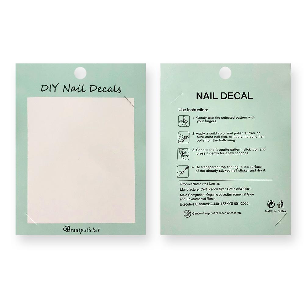 Nálepky na nehty, nálepky na nehty, nástroje a doplňky na manikúru, papírové karty, škrabky na nehty, pomerančové dřívka, alkoholové ubrousky, lze kombinovat podle přání