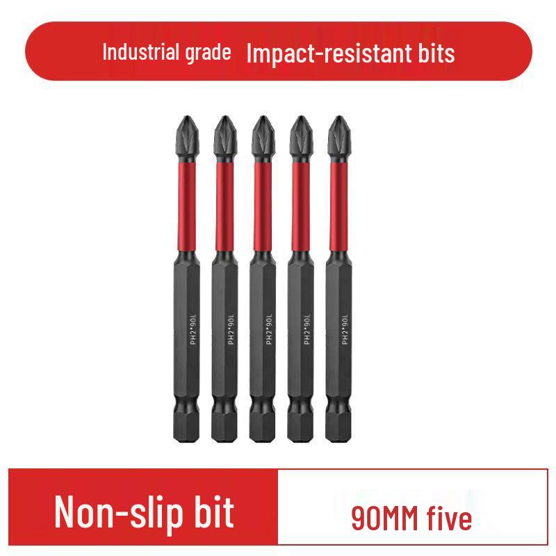 Tungsten Steel Non-Slip Magnetic Phillips Screwdriver Bits - Impact-Resistant and Super Hard for Electric Drills