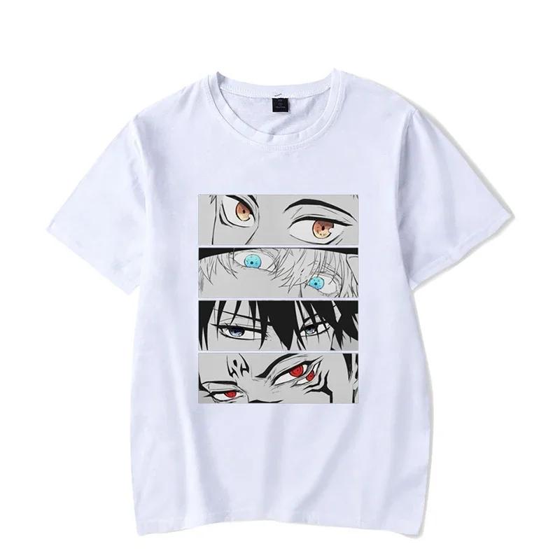 Japanese Anime Print Summer Clothes T-shirt Large Size Harajuku Short Sleeve Women's Men's Casual Cotton T-shirt Men's Tops