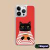 Cute Coffee Cat Silver Plating Magsafe Mobile Phone Case for iPhone 17 16 15 14 13 12 11 Air Pro Max Plus Colorful Cover