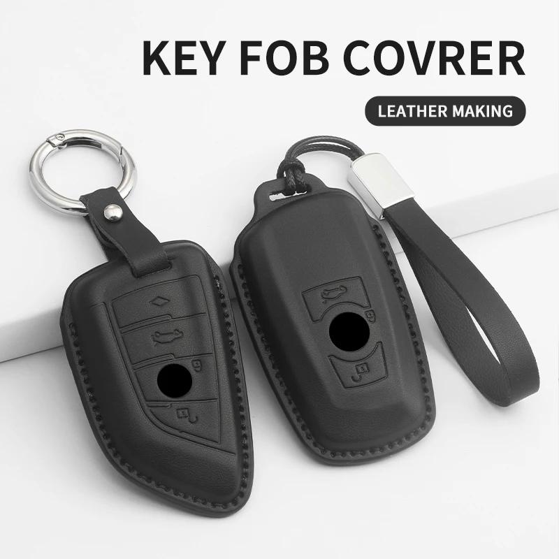 Car Key Case Cover Shell Fob for BMW 1 2 3 4 5 6 7 Series X1 X3 X4 X5 X6 X7 F10 F20 F30 G20 G30 G01 F15 F16 G02 G05 F34 Key Bag