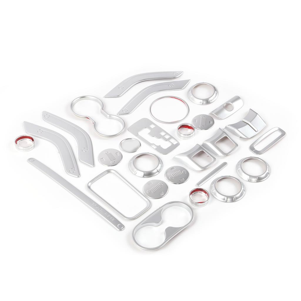 28pcs Interior Trims Decoration Kit Replacement for     JK JKU 2 Door 4 Door 2011-2018