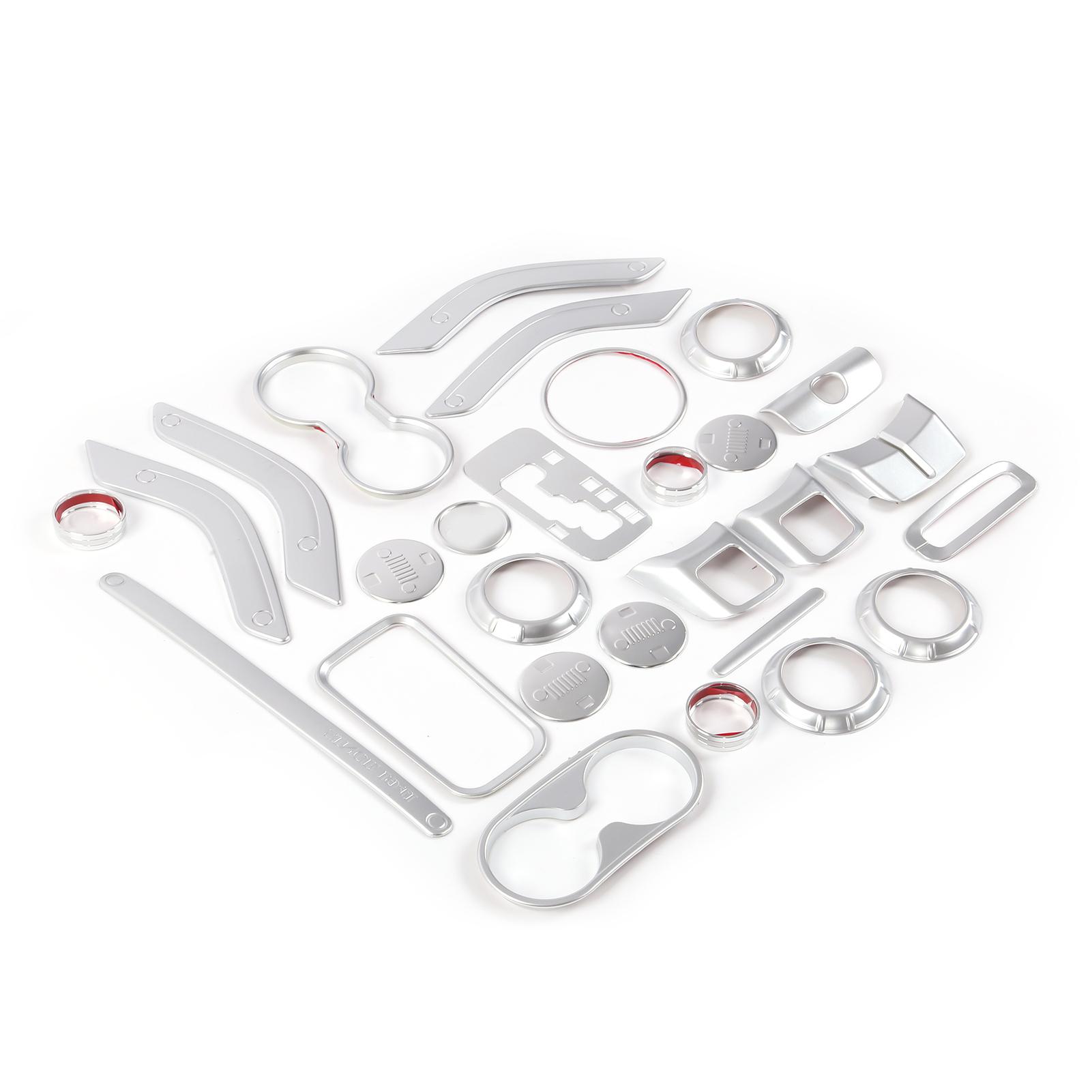 

28pcs Interior Trims Decoration Kit Replacement for JK JKU 2 Door 4 Door 2011-2018