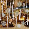 2025 Christmas Snowflake Icicle Column Ornament Acrylic Christmas Tree Hanging Pendant Fake Icicle Tree Decoration