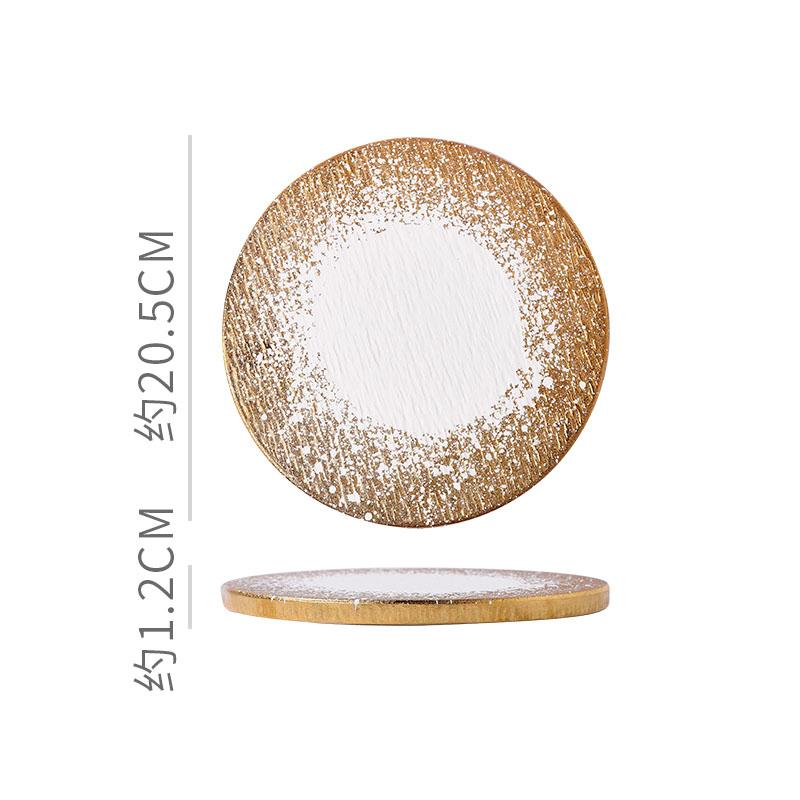 Farfurie ceramică creativă cu model de piatră mată aurie, farfurie pentru friptură, farfurie pentru desert, farfurii pentru sushi, bucătărie moleculară, veselă pentru hotel