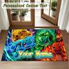 Crystal Velvet Square Rug Custom NamePokémon Pattern Non Slip Home Floor Decor Rug