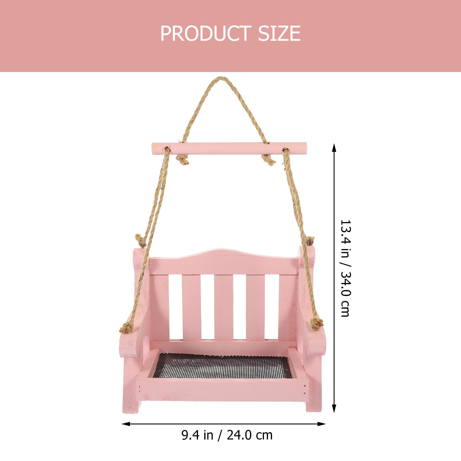 

Hanging Bird Feeder Chair Shaped Balcony Garden Outdoor Bird Food Container Durable Smooth Surface No Burrs Creative Design рожевий