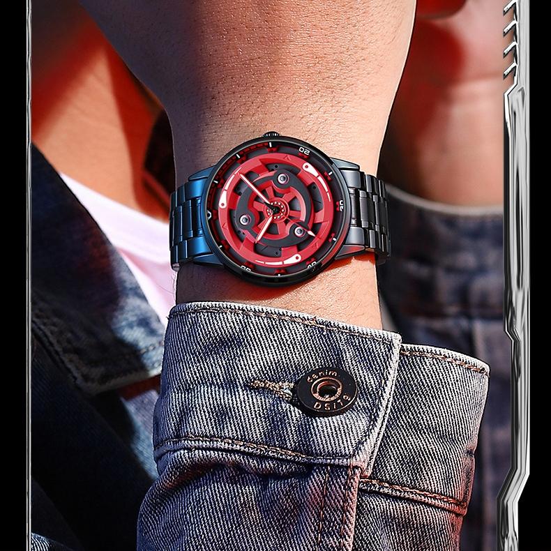 SVJ Uhr Herren Radaugen Modifizierte rotierende wasserdichte Räder Lokomotive Seele Herrenuhr Quarzuhr