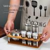 ZLIII Stainless Steel & Glass Seasoning Set with Solid Wood Base