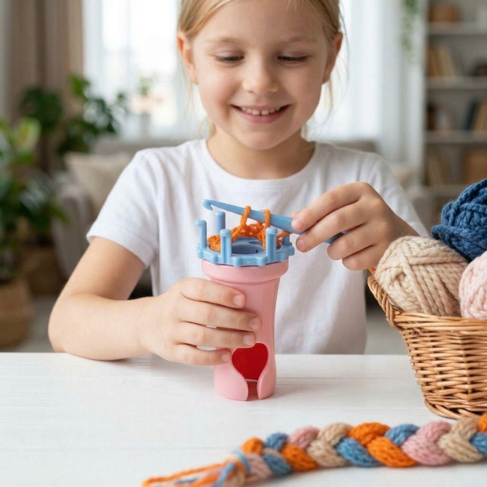 Manual Spool Knitter Plastic Bracelet Weaver Yarn Wool Knitter Knitting Spool Handmade Weaving