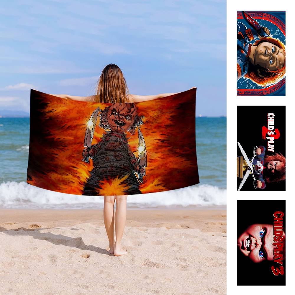 Classic Horror Movies Childs Play Anime Beach Swimming Towel Soft Absorbent Washcloth Children's Gifts For Kids Travel Camping