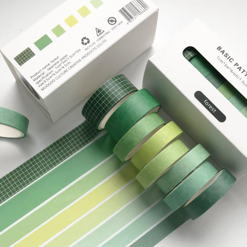 20-Roll Retro Washi Tape Set for Journals and DIY Crafts, Divider Line, Colorful Stickers