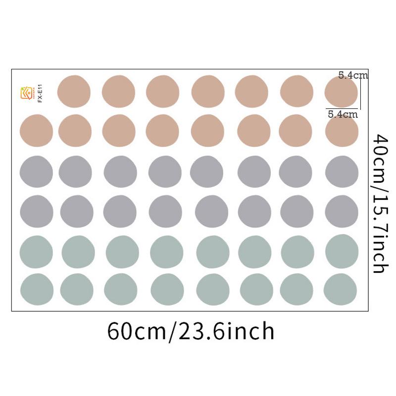 1 Piece Polka Dot Self-Adhesive Sticker Morandi Color Wall Background Beautifying Stickers For Bedroom Living Room Decoration
