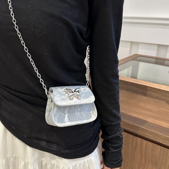 Women Mini Crossbody Bag Sling Bag with Chain Shoulder Strap Girls Elegant Crossbody Handbag for Shopping Dating Parties