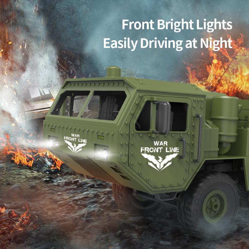 JJRC Q60 Q75 1:16 RC Car Simulation THAAD Six Wheel Military Truck Model Off-Road Climbing Children's RC Car Toys Christmas Gift