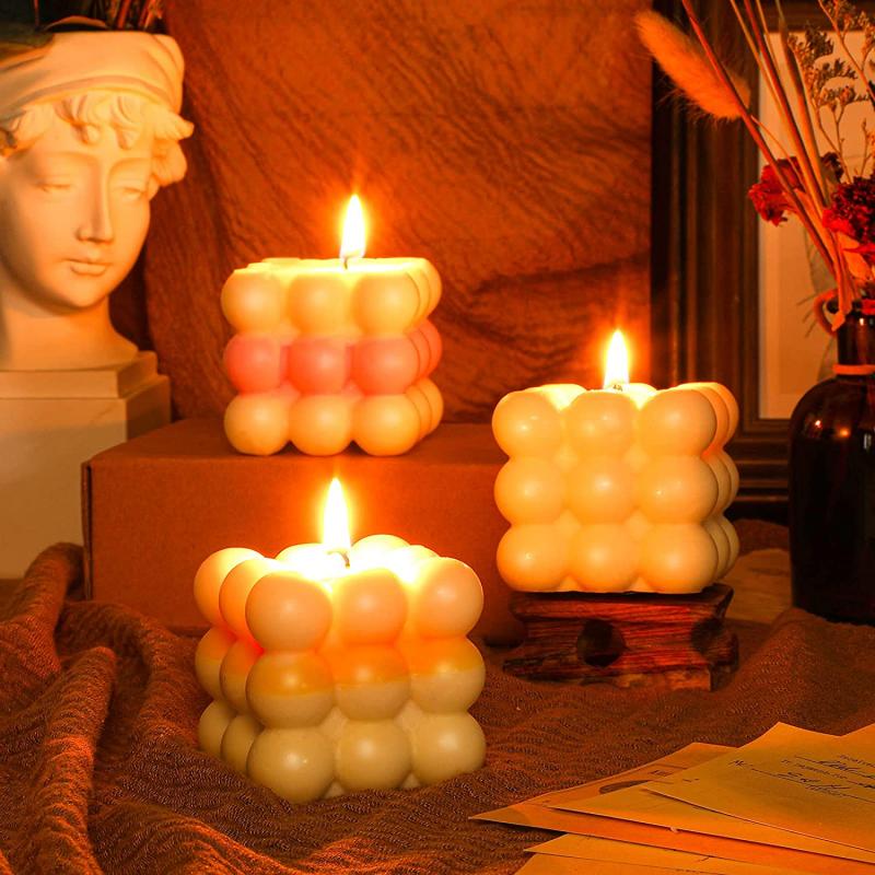 Neue 3D-Würfelkerzen-Silikonform Antihaft-Blasen-Aromatherapie-Kerze Schokoladenkuchenform Bastel-Aromatherapie-Gips-Herstellungsform