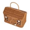 Rattan Picnic Basket Large Capacity, Woven Storage for Wedding Favors Vegetables, Vintage Decorative Box with Lid