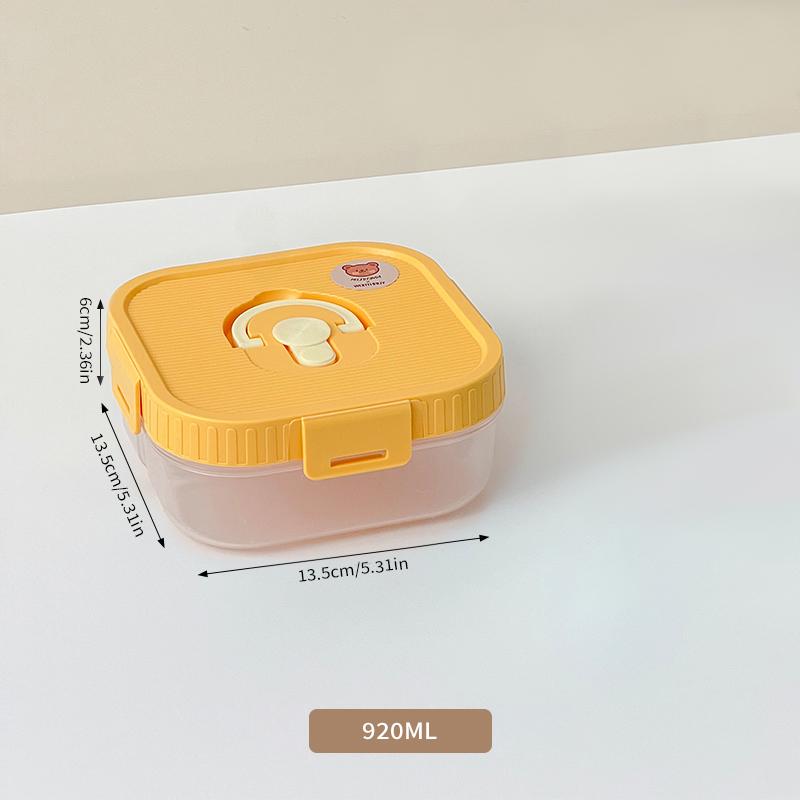 2/3 Compartment Fruit Food Container Kids Students Reusable Square Plastic Bento Lunch Box Microwave Heatable For School Picnic