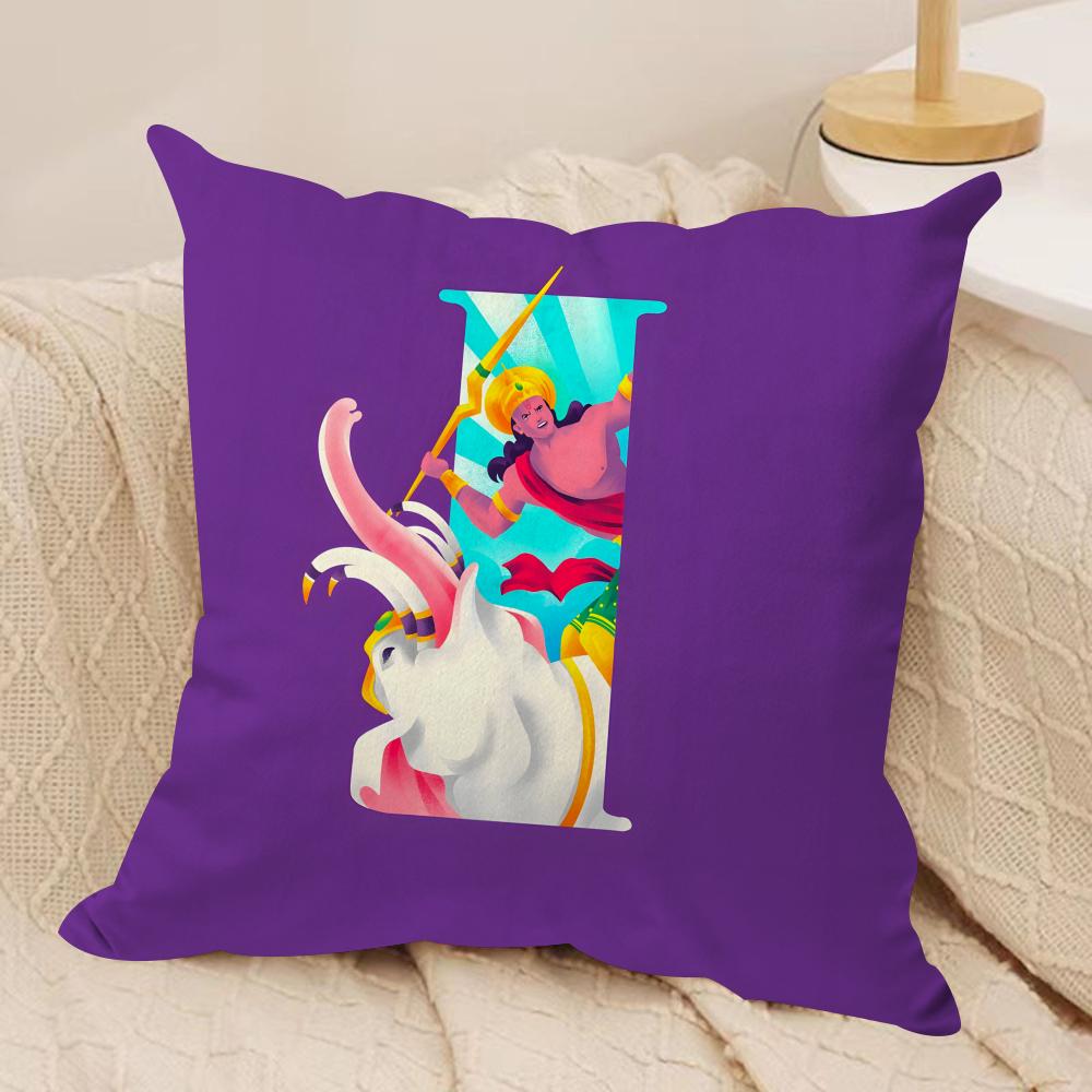 Interesting Letters Cushion Cover Soft Plush Fabric DoubleSided Printed Sofa Cushion Cover for All Seasons Home Decor Gift