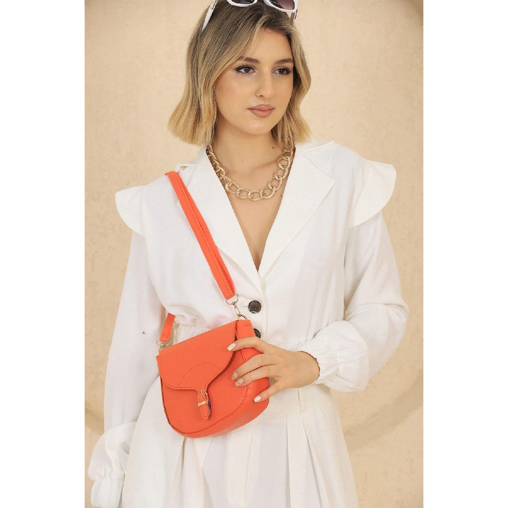 Schwarze Shk17 Einfache und stilvolle Umhängetasche mit Druckknopfverschluss und verstellbarem Riemen L:16E:18W:6