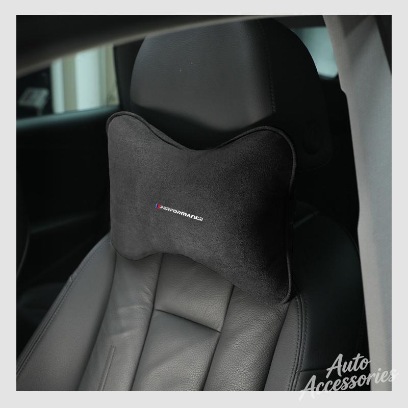 Suede Car Seat Neck Pillow Headrest Head Rest Relax Protection For Porsche Cayenne Cayman Panamera Macan Taycan Boxster stickers FU3