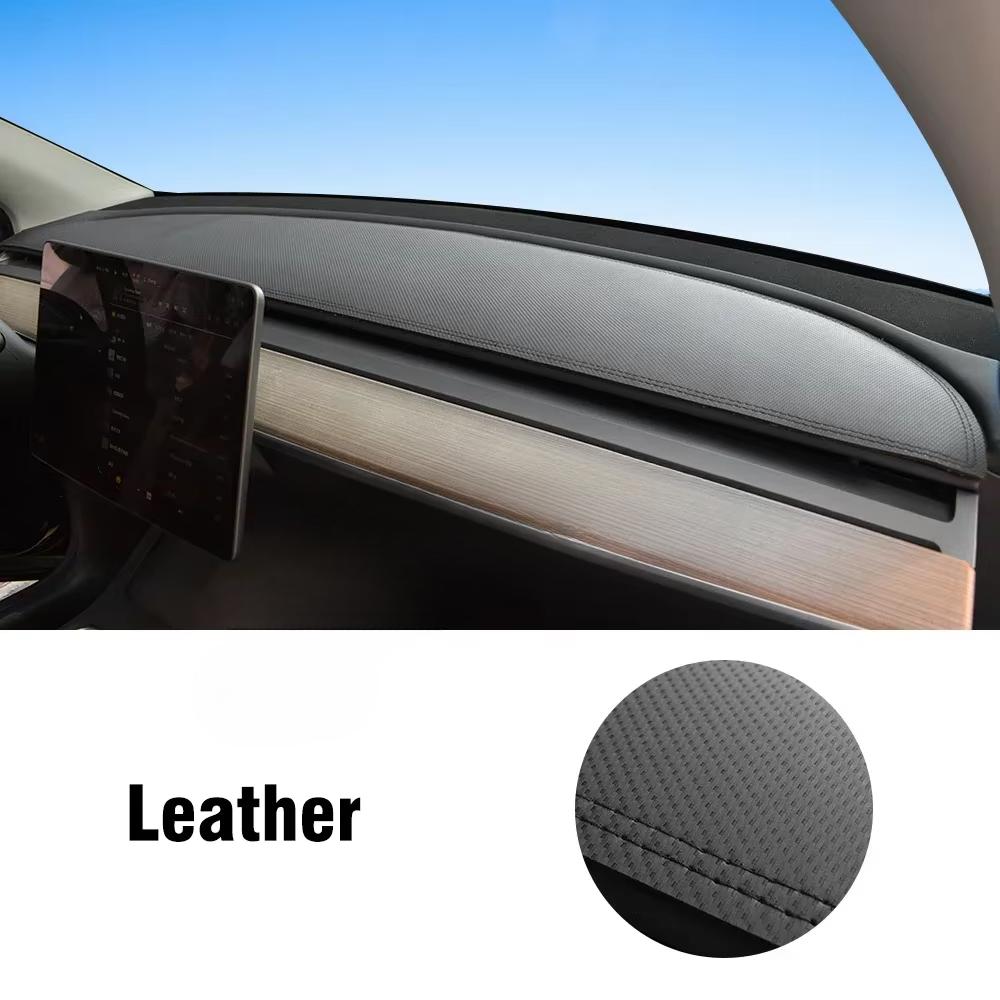 Suede Leather Dashmat Car Dashboard Cover Pad Dash Mat SunShade Carpet Accessories For Tesla Model 3 Model Y 2017-2025 2025 2025