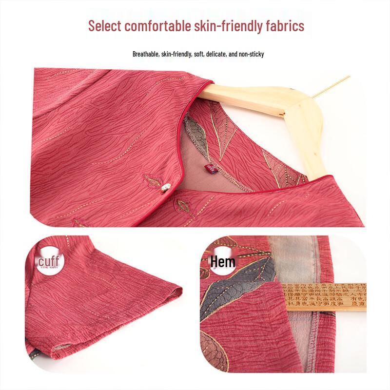 Women's Summer Short-Sleeved Cardigan Top for Mid-Aged & Elderly